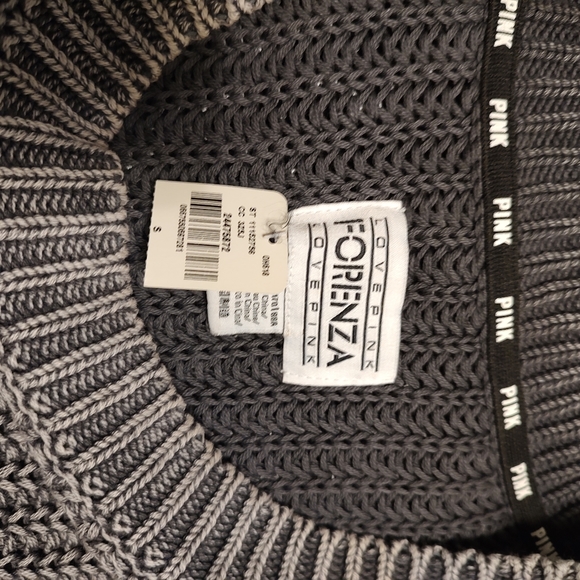 🖤NWT Forenza Love Pink Oversized Campus Fit Chunk Sweater, Distressed Black, SM - Picture 9 of 10
